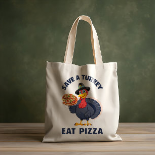 Red een kalkoen, eet pizza Grappige gelukkige Than Tote Bag