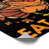 Red een kalkoen eet pizza leuk Thanksgiving eten l Poster (Hoek)