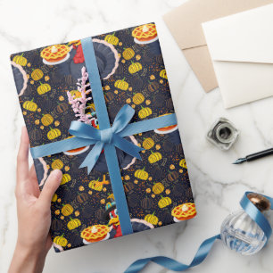 Red een kalkoen, eet taart! Grappig gelukkig Thank Cadeaupapier