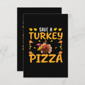 Red een kalkoen pizza kaart (Voorkant / Achterkant)