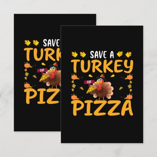 Red een kalkoen pizza kaart (Voorkant / Achterkant)