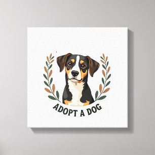 Red Een Leven Adopteer Een Hond Vintage Reddingsho Canvas Afdruk