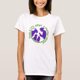 Red een leven, adopteer een schuildier t-shirt