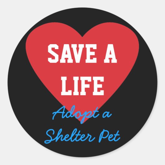 Red een leven-Adopteer een schuilplaats huisdier Ronde Sticker (Voorkant)