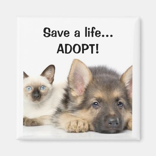 Red een leven... ADOPTEREN! Magneet (Voorkant)