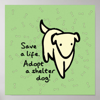 Red een leven Adoptieposter asielhond Poster