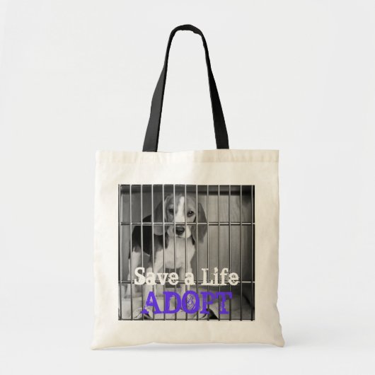 "Red een leven. Canvas tas "Animal Rescue Beagle (Voorkant)