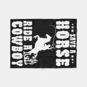 Red een paard dat een cowboy Funny Horse Riding Ma Fleece Deken (Voorkant (Horizontaal))