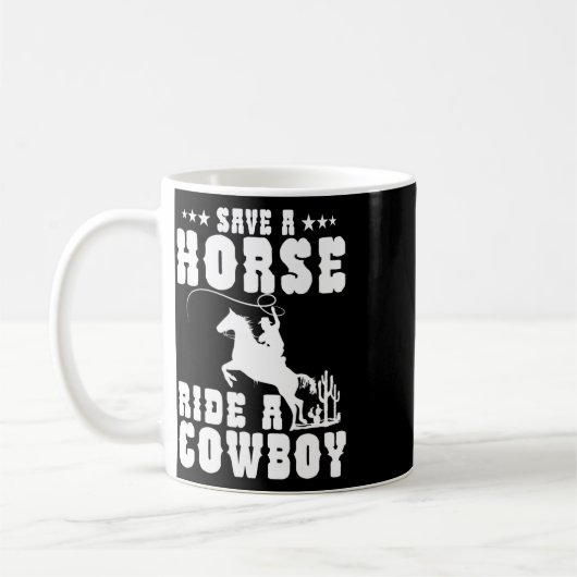 Red een paard dat een cowboy Funny Horse Riding Ma Koffiemok (Links)