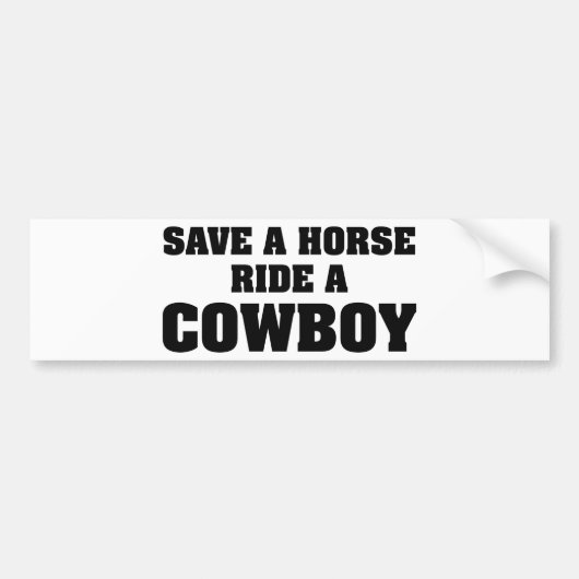 Red een paard met een cowboy bumpersticker (Voorkant)