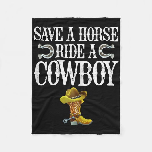 Red een paard met een cowboy fleece deken (Voorkant)