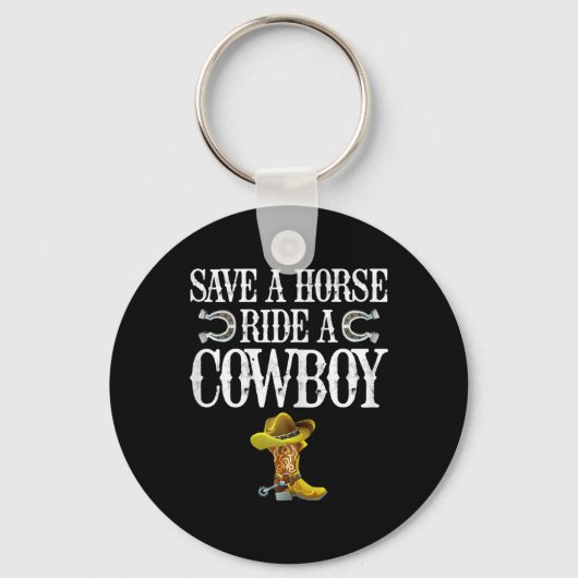 Red een paard met een cowboy sleutelhanger (Voorkant)