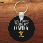 Red een paard met een cowboy sleutelhanger (Voorkant)