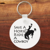 Red een paard met een cowboy sleutelhanger (Voorkant)
