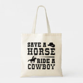 Red een paard met een cowboy tote bag (Achterkant)