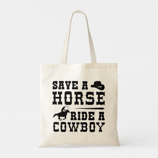Red een paard met een cowboy tote bag (Achterkant)