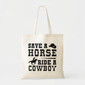 Red een paard met een cowboy tote bag (Voorkant)