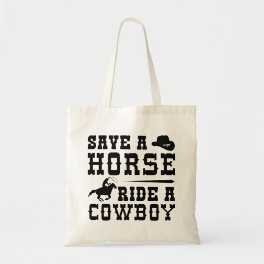 Red een paard met een cowboy tote bag (Voorkant)
