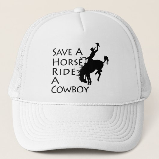 Red een paard met een cowboy trucker pet (Voorkant)