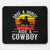 Red een paard Ride een cowboy Western Rodeo Horsec Muismat (Voorkant)