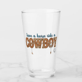 red een paard, rij een cowboy glas