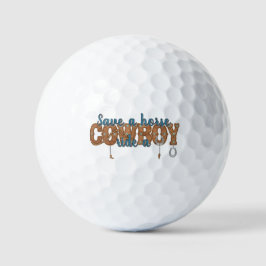 red een paard, rij een cowboy golfballen