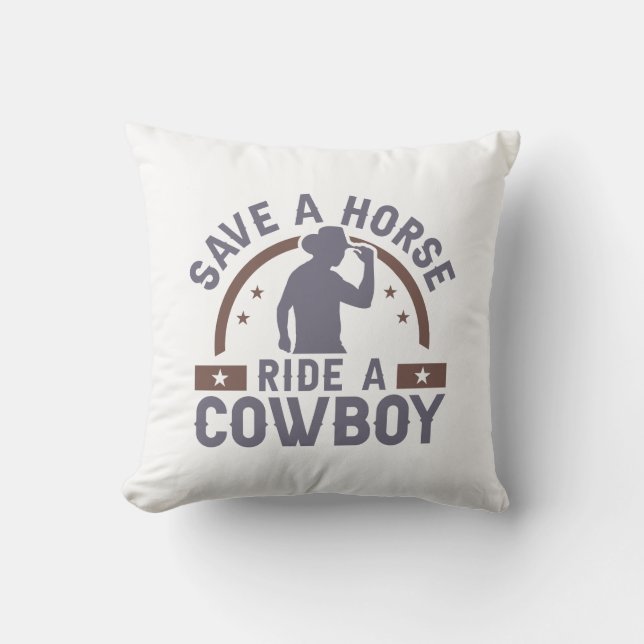 Red een paard, rij een cowboy kussen (Voorkant)