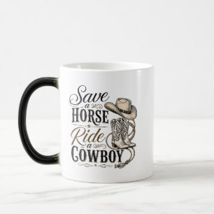 red een paard rij een cowboy magische mok