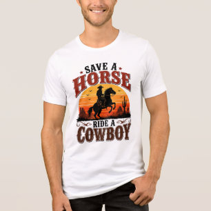 Red een paard, rij een cowboy Tri-Blend shirt