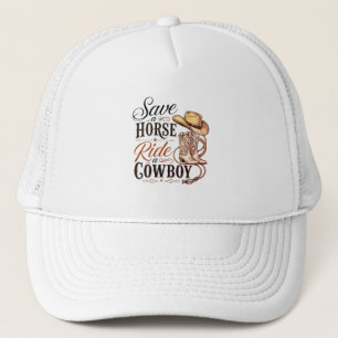 red een paard rij een cowboy trucker pet
