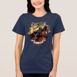 Red een paard; rij een cowboy | Vrouwen Tri-Blend Shirt