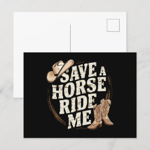 Red een paard, rij me Grappige Cowboy Western Briefkaart