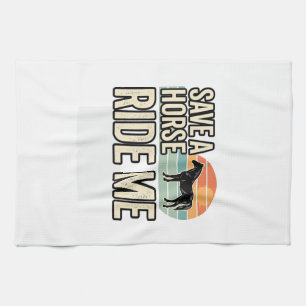 Red een paard rij me vintage western shirt ontwerp theedoek