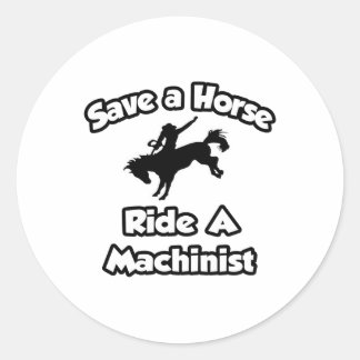 Red een paard, rijd een machinist ronde sticker