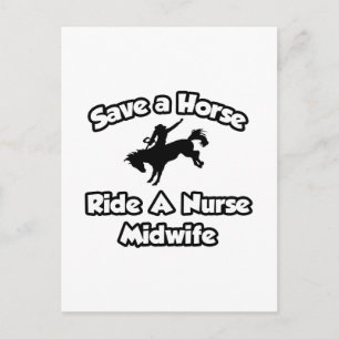 Red een Paard, Rijd een Verpleegkundige Verloskund Briefkaart