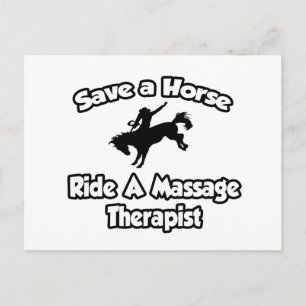 Red een paard, rijd op een massagetherapeut briefkaart