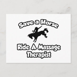 Red een paard, rijd op een massagetherapeut briefkaart