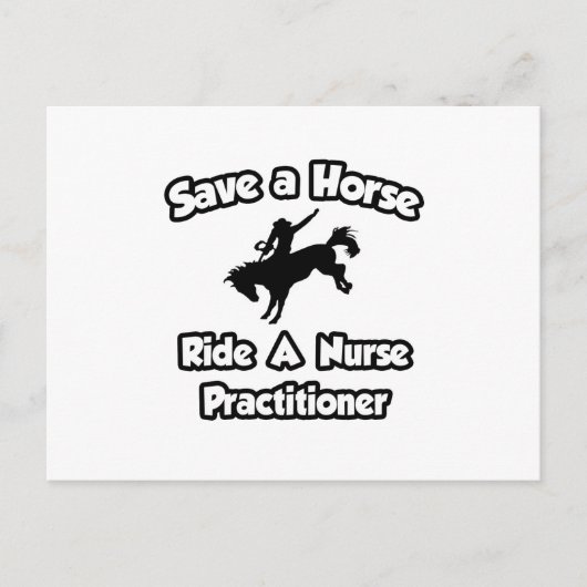 Red een paard .. Rijden een verpleegkundige Practi Briefkaart (Voorkant)