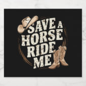 Red een Paardenrit Me Funny Cowboy Western Bier Etiket (Enkel label)