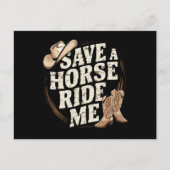 Red een Paardenrit Me Funny Cowboy Western Briefkaart (Voorkant)