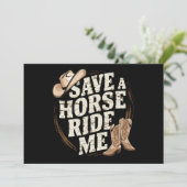 Red een Paardenrit Me Funny Cowboy Western Kaart (Staand voorkant)