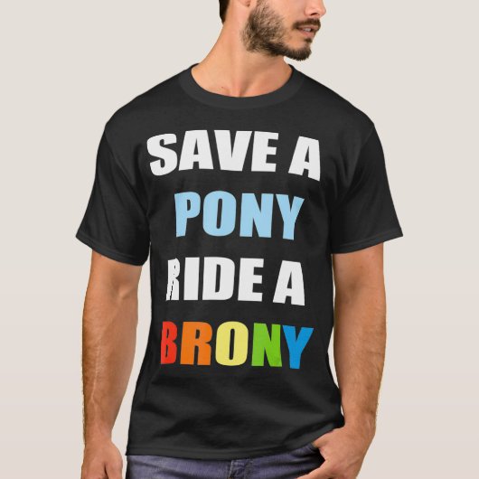 Red een Pony rit een Brony Funny Bronies T-shirt (Voorkant)