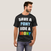 Red een Pony rit een Brony Funny Bronies T-shirt (Voorkant volledig)