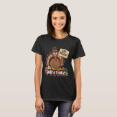 Red een Thanksgiving Man van een Turks Eat Pizza F T-shirt (Voorkant volledig)