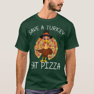 Red een Turks Eat Pizza Thanksgivingkinderen Adult T-shirt