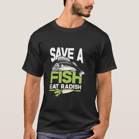 Red een vis eet radijs t-shirt (Voorkant)