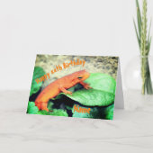 Red Eft Salamander gepersonaliseerde verjaardag Kaart (Voorkant)