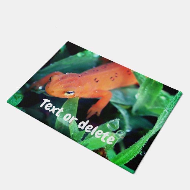 Red Eft Salamander Raindrop on Eye Personated Deurmat (Schuin)