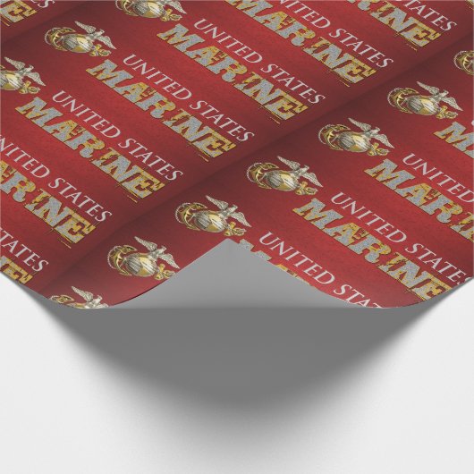 Red EGA United States Marine Corps Cadeaupapier (Hoek)