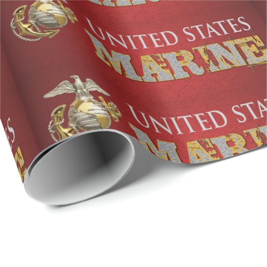 Red EGA United States Marine Corps Cadeaupapier (Rol Hoek)